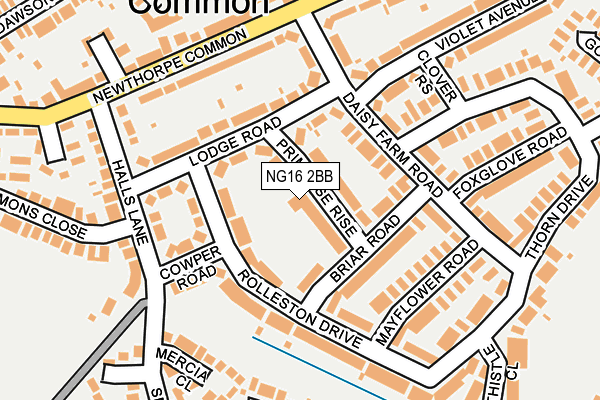 NG16 2BB map - OS OpenMap – Local (Ordnance Survey)