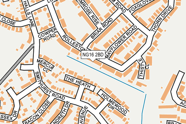 NG16 2BD map - OS OpenMap – Local (Ordnance Survey)