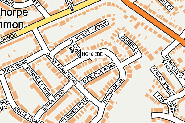 NG16 2BE map - OS OpenMap – Local (Ordnance Survey)