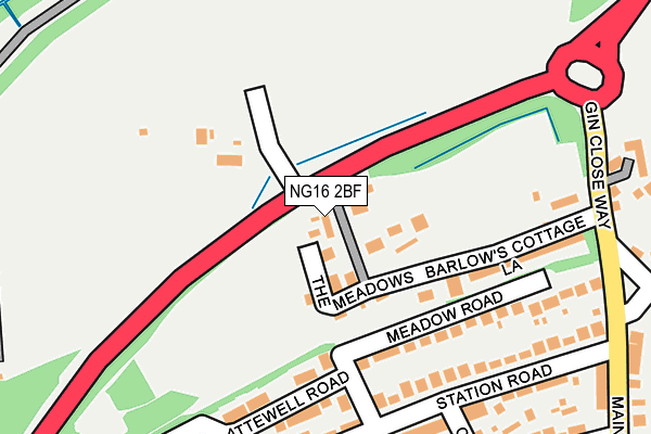 NG16 2BF map - OS OpenMap – Local (Ordnance Survey)