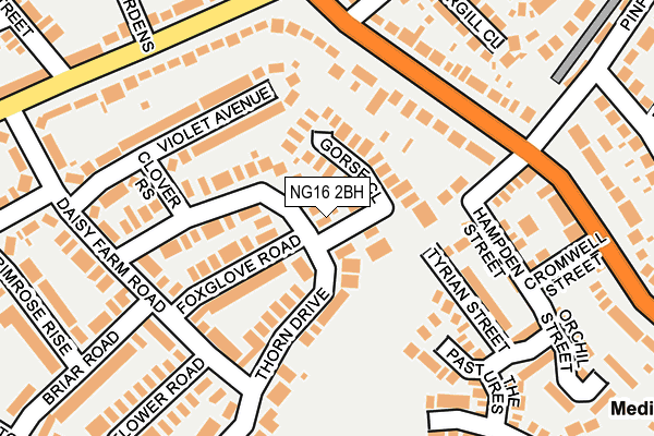 NG16 2BH map - OS OpenMap – Local (Ordnance Survey)