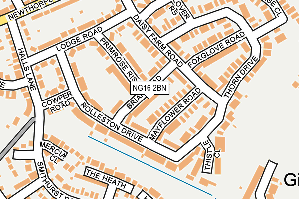 NG16 2BN map - OS OpenMap – Local (Ordnance Survey)