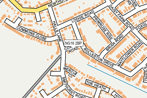 NG16 2BP map - OS OpenMap – Local (Ordnance Survey)