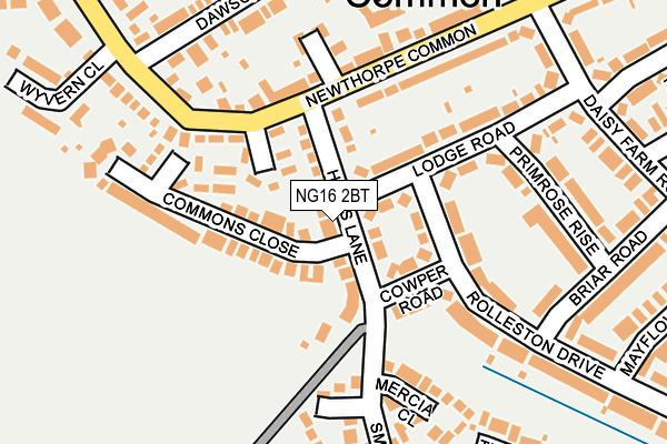 NG16 2BT map - OS OpenMap – Local (Ordnance Survey)