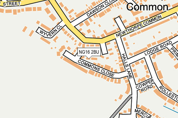 NG16 2BU map - OS OpenMap – Local (Ordnance Survey)