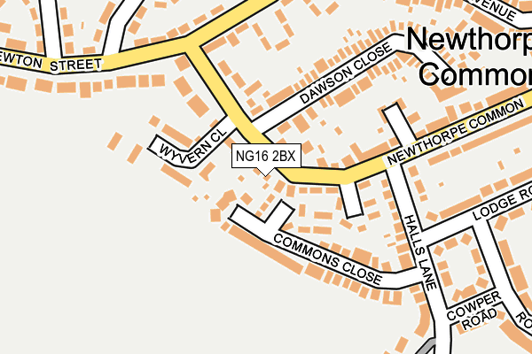 NG16 2BX map - OS OpenMap – Local (Ordnance Survey)