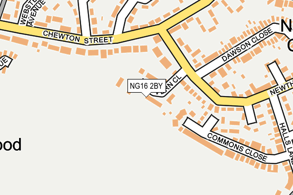 NG16 2BY map - OS OpenMap – Local (Ordnance Survey)