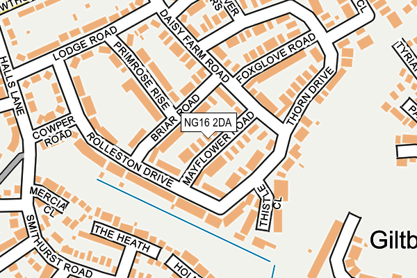 NG16 2DA map - OS OpenMap – Local (Ordnance Survey)