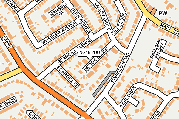 NG16 2DU map - OS OpenMap – Local (Ordnance Survey)