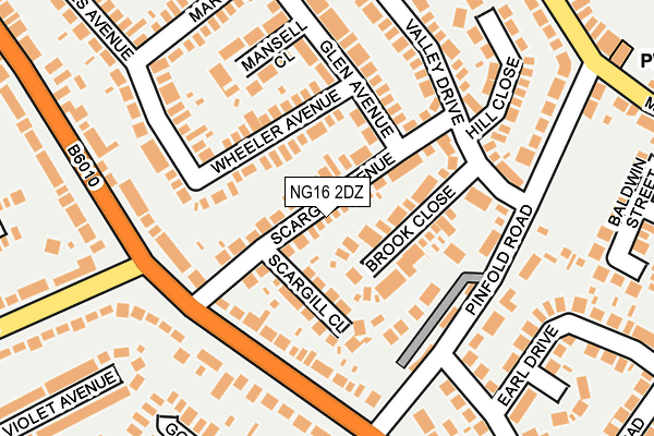NG16 2DZ map - OS OpenMap – Local (Ordnance Survey)