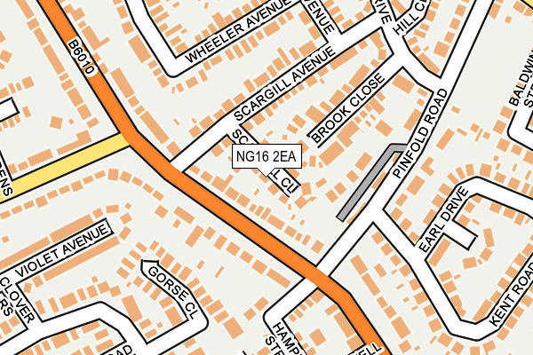 NG16 2EA map - OS OpenMap – Local (Ordnance Survey)
