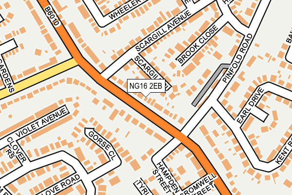 NG16 2EB map - OS OpenMap – Local (Ordnance Survey)