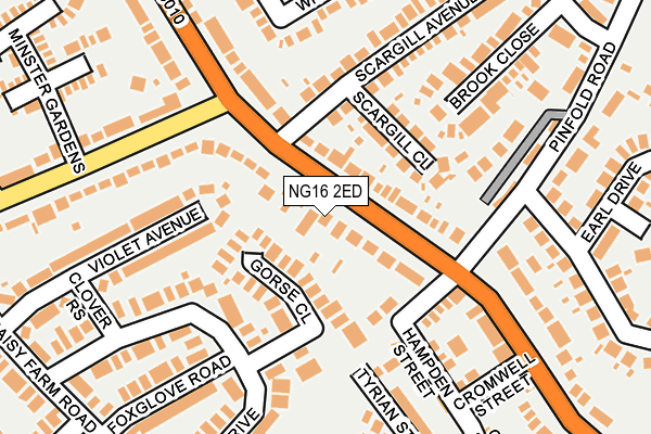 NG16 2ED map - OS OpenMap – Local (Ordnance Survey)
