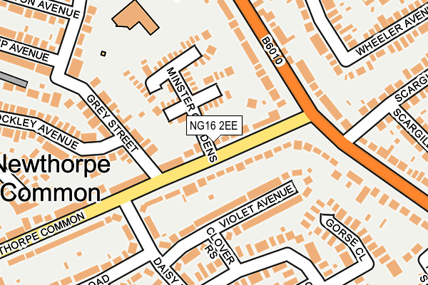 NG16 2EE map - OS OpenMap – Local (Ordnance Survey)