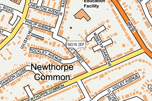 NG16 2EF map - OS OpenMap – Local (Ordnance Survey)