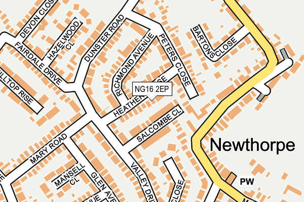 NG16 2EP map - OS OpenMap – Local (Ordnance Survey)