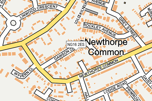 NG16 2ES map - OS OpenMap – Local (Ordnance Survey)