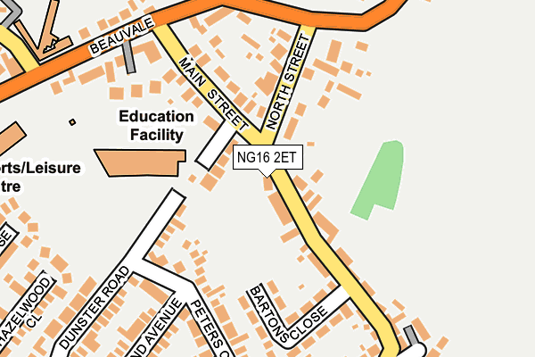 NG16 2ET map - OS OpenMap – Local (Ordnance Survey)