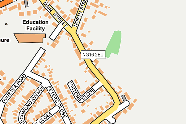 NG16 2EU map - OS OpenMap – Local (Ordnance Survey)