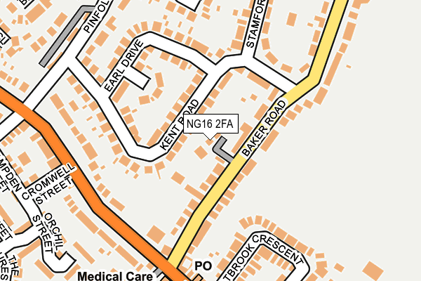 NG16 2FA map - OS OpenMap – Local (Ordnance Survey)