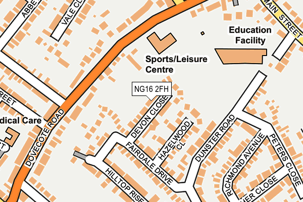 NG16 2FH map - OS OpenMap – Local (Ordnance Survey)