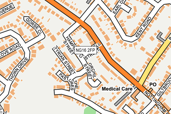 NG16 2FP map - OS OpenMap – Local (Ordnance Survey)