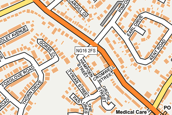 NG16 2FS map - OS OpenMap – Local (Ordnance Survey)
