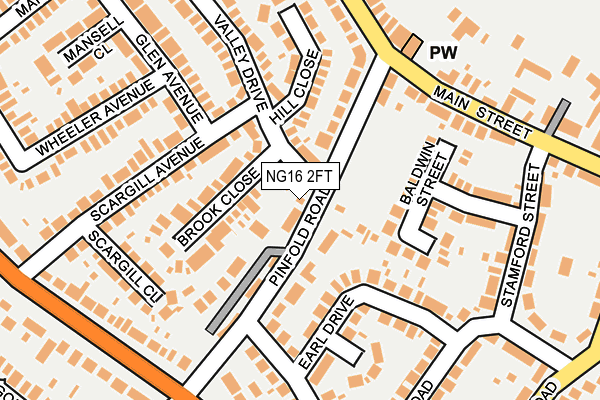NG16 2FT map - OS OpenMap – Local (Ordnance Survey)