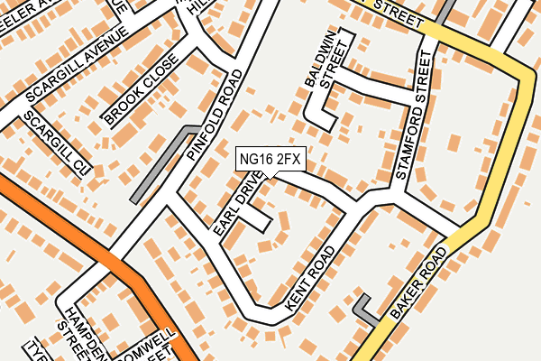 NG16 2FX map - OS OpenMap – Local (Ordnance Survey)