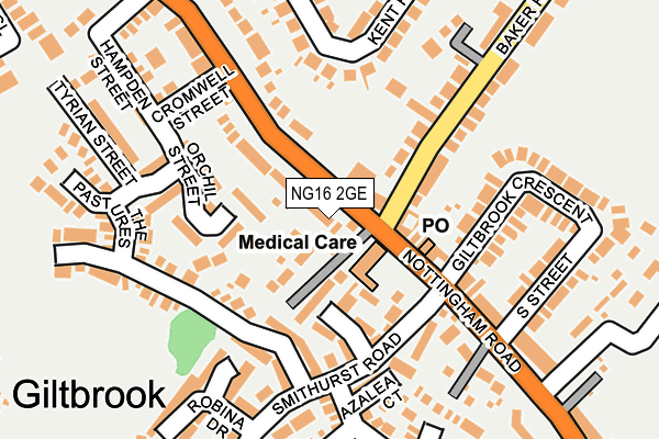 NG16 2GE map - OS OpenMap – Local (Ordnance Survey)