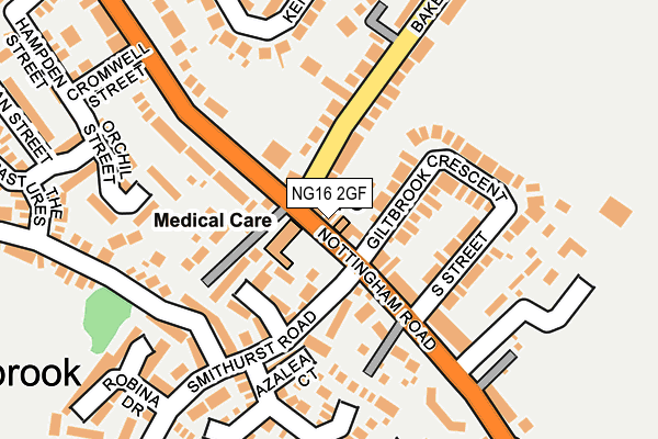 NG16 2GF map - OS OpenMap – Local (Ordnance Survey)