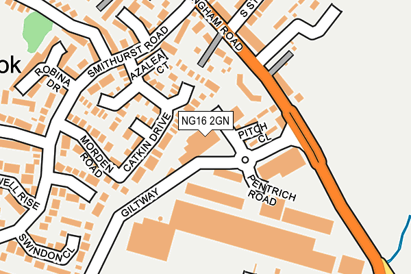 NG16 2GN map - OS OpenMap – Local (Ordnance Survey)