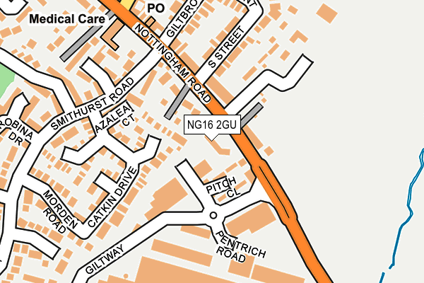 NG16 2GU map - OS OpenMap – Local (Ordnance Survey)