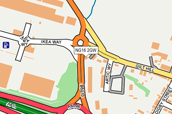 NG16 2GW map - OS OpenMap – Local (Ordnance Survey)