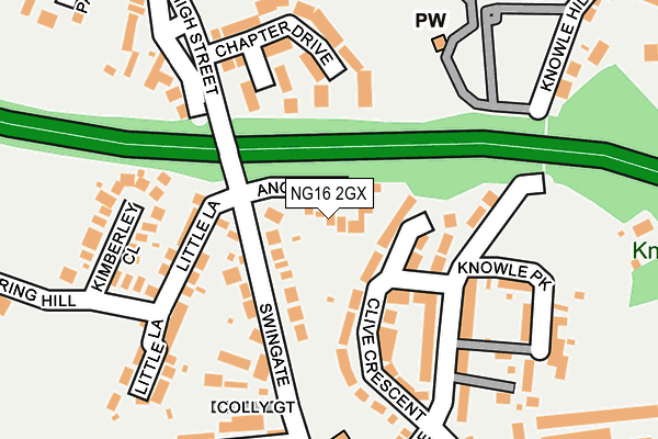 NG16 2GX map - OS OpenMap – Local (Ordnance Survey)