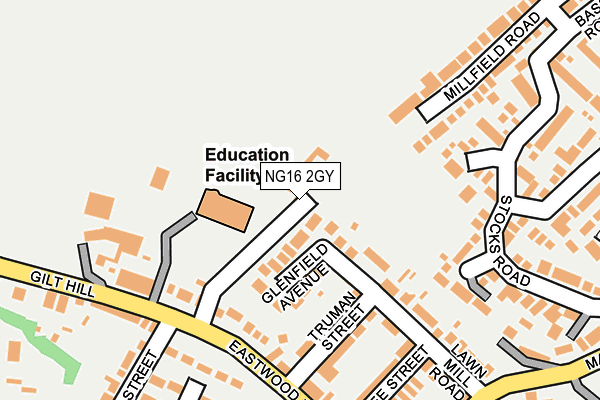 NG16 2GY map - OS OpenMap – Local (Ordnance Survey)