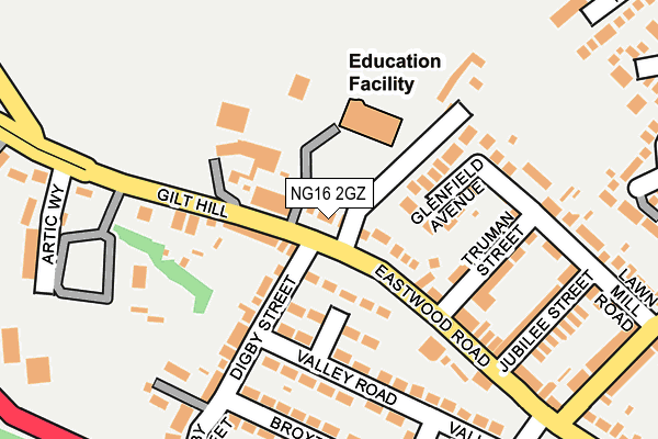 NG16 2GZ map - OS OpenMap – Local (Ordnance Survey)