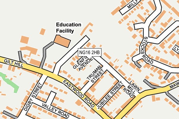 NG16 2HB map - OS OpenMap – Local (Ordnance Survey)