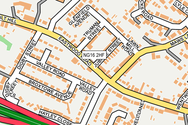 NG16 2HF map - OS OpenMap – Local (Ordnance Survey)