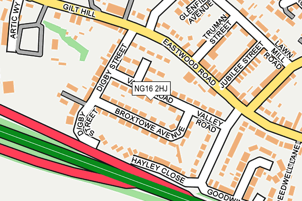 NG16 2HJ map - OS OpenMap – Local (Ordnance Survey)
