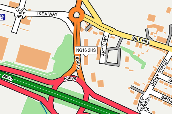 NG16 2HS map - OS OpenMap – Local (Ordnance Survey)