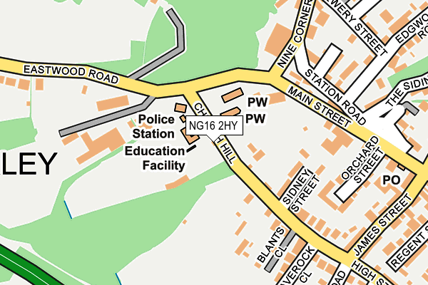 NG16 2HY map - OS OpenMap – Local (Ordnance Survey)