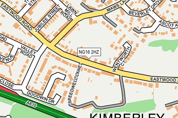NG16 2HZ map - OS OpenMap – Local (Ordnance Survey)