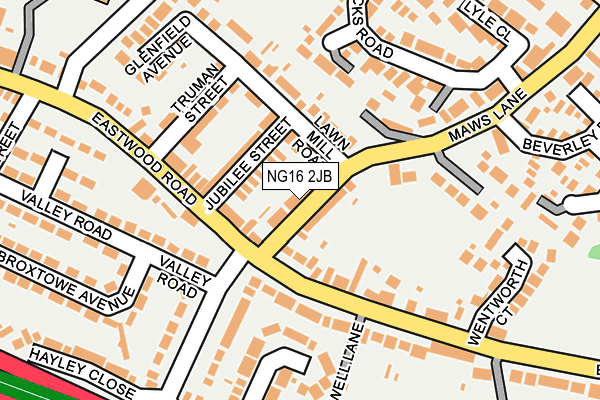 NG16 2JB map - OS OpenMap – Local (Ordnance Survey)