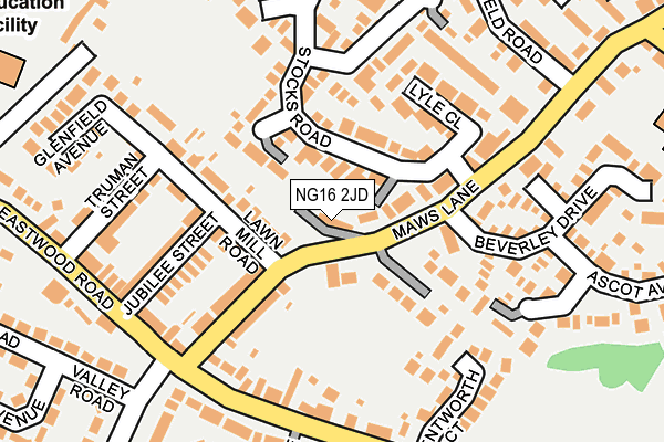 NG16 2JD map - OS OpenMap – Local (Ordnance Survey)