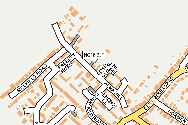 NG16 2JF map - OS OpenMap – Local (Ordnance Survey)