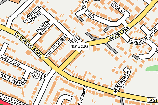 NG16 2JG map - OS OpenMap – Local (Ordnance Survey)