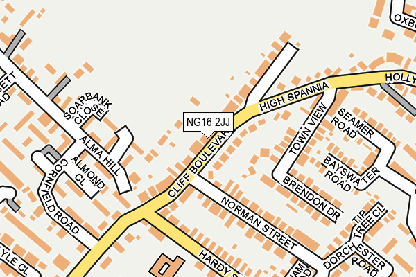 NG16 2JJ map - OS OpenMap – Local (Ordnance Survey)