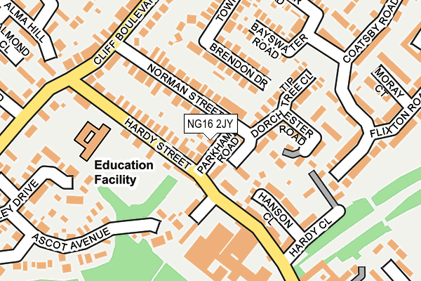 NG16 2JY map - OS OpenMap – Local (Ordnance Survey)
