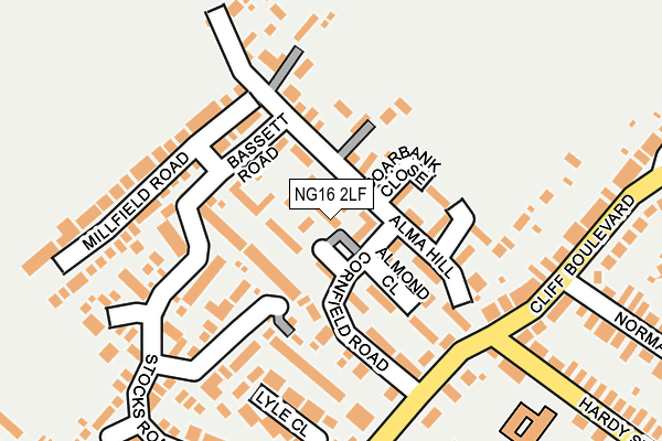 NG16 2LF map - OS OpenMap – Local (Ordnance Survey)